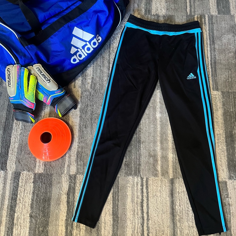 Blue Strip Adidas Track Pants Small